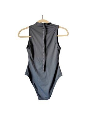 Skims Swim Sleeveless One Piece Zip back in Graphite Limited Edition Small